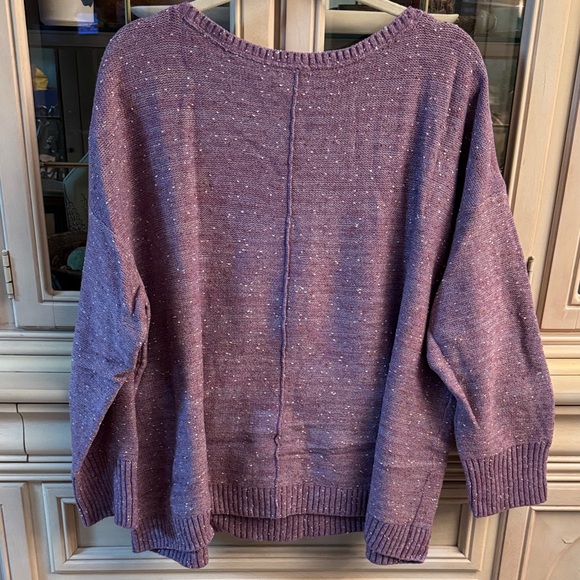 J. Jill Heathered Purple Crew Neck Sweater - Picture 5 of 6